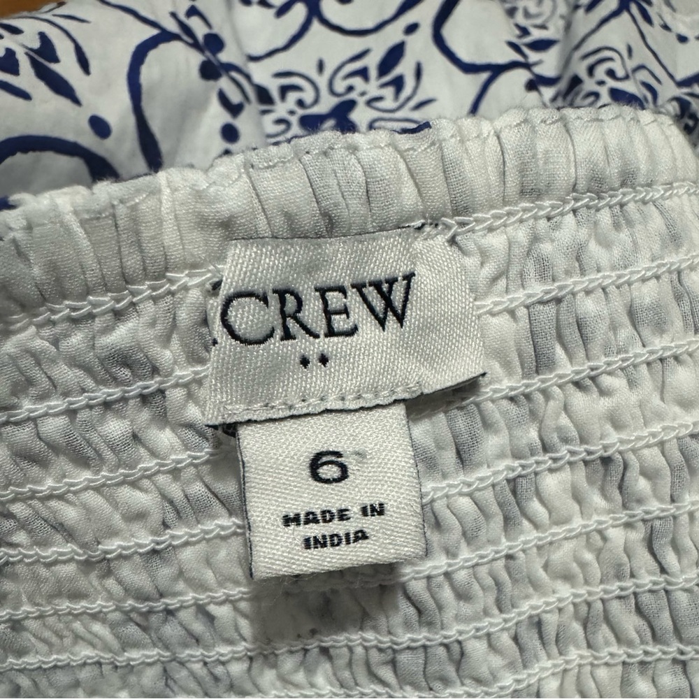J. Crew factory blue and white Poplin corset midi dress Size 6 - Picture 9 of 14